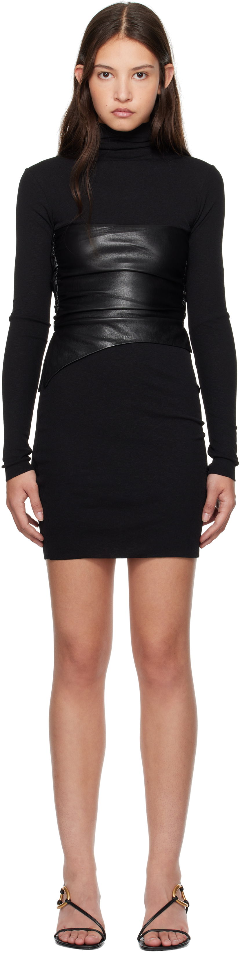 Obleke Nanushka Nanushka Noleny Vegan Leather Minidress Črna | NW24FWDR33200