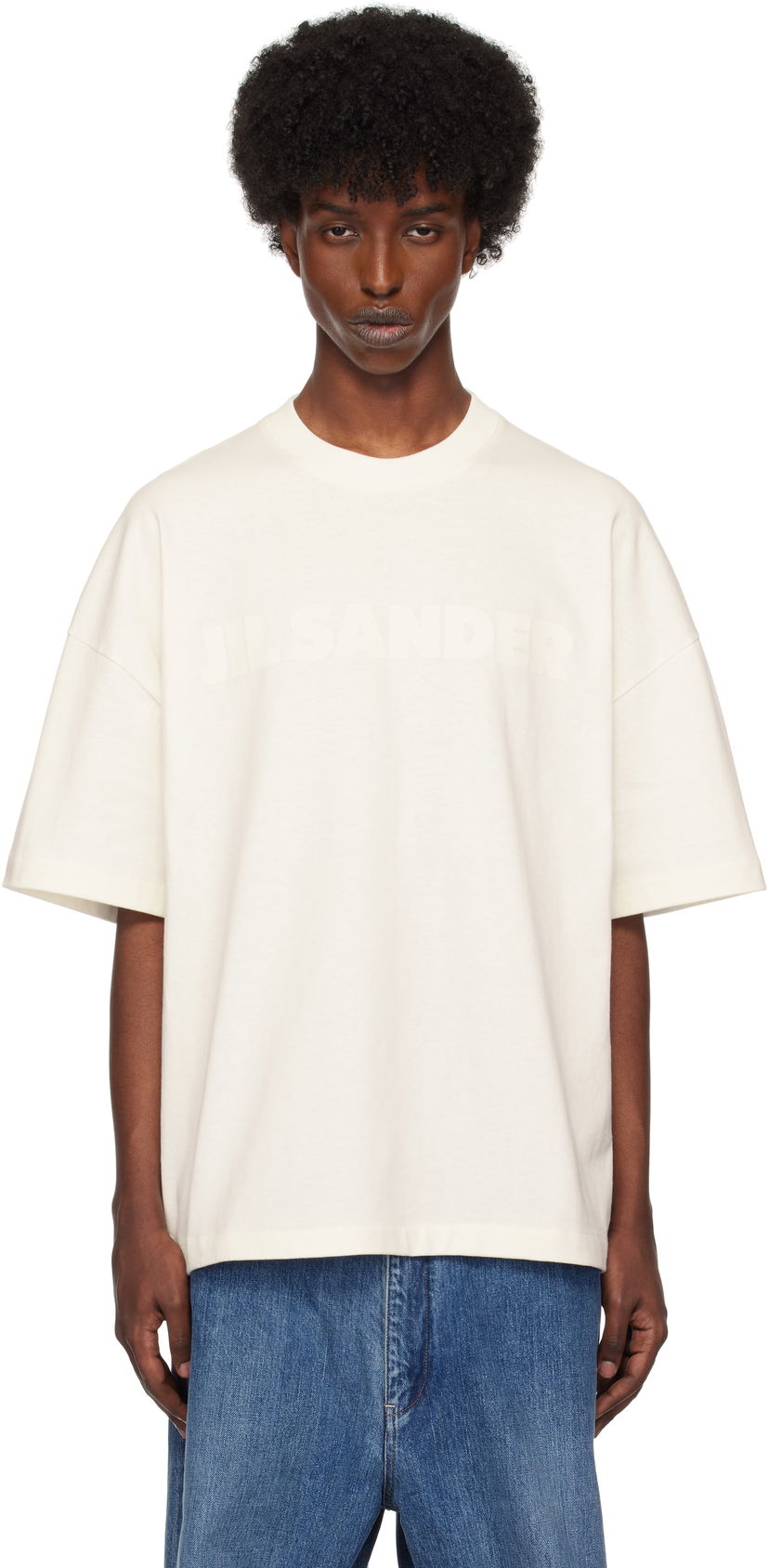 Majica Jil Sander Logo T-Shirt Bela | J21GC0168_J20243