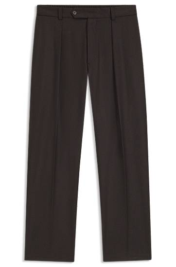 Hlače BOSS BECKHAM relaxed-fit trousers in virgin wool Rjava | 50554905