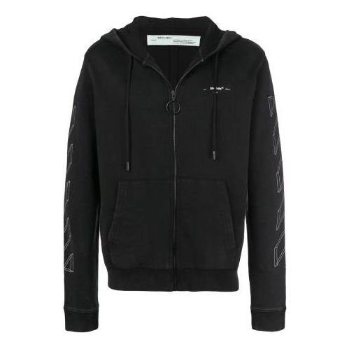 Pulover Off-White Print Hoodie Črna | OMBB033E181920020901