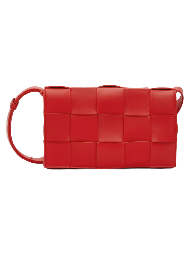 Torba za čez ramo Bottega Veneta Small Intreccio Cassette Bag Rdeča | 578004 VMAY1