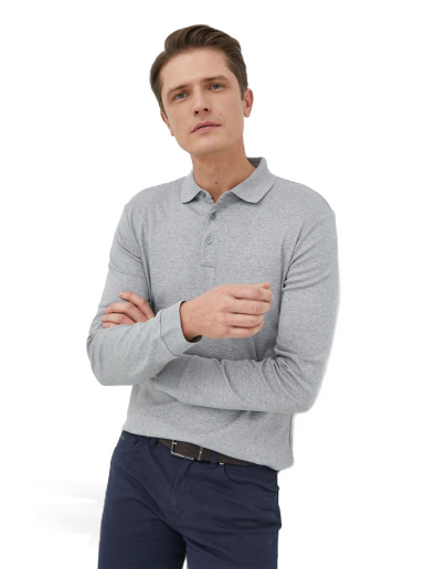 Polo majica BOSS Organic Cotton Polo Shirt Siva | 50468392