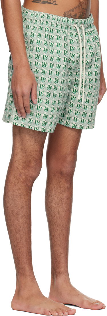 Kopalke Palm Angels Palm Angels 'PA' Diamond Print Swim Shorts Zelena | PMFD012S25FAB004550B, 1