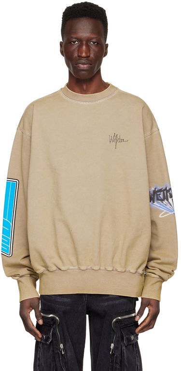 Pleteni pulover We11done We11done Graphic Print Cotton Sweatshirt Bež | WD-TS1-22-667-U-KK, 0