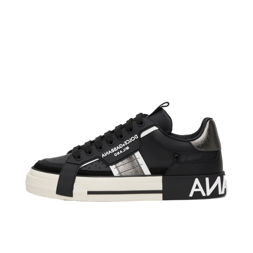 Superge in čevlji Dolce & Gabbana Black & Silver NS1 Sneakers Črna | CS1863AO223