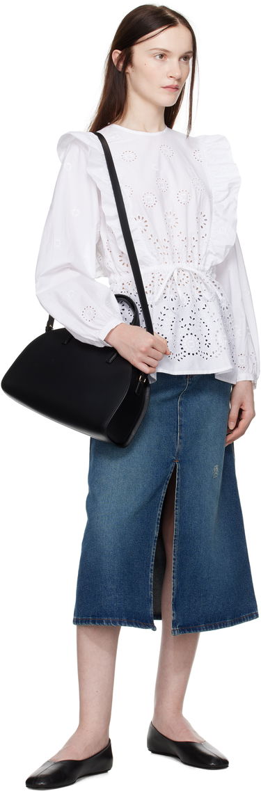 Srajce A.P.C. A.P.C. Clove Eyelet Ruffle Blouse Bela | COHFF-F13438, 3