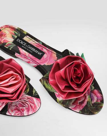Modni dodatki Dolce & Gabbana Dolce & Gabbana Printed Brocade Rose Slides Večbarvna | CQ0634A6N91HN5IG, 3