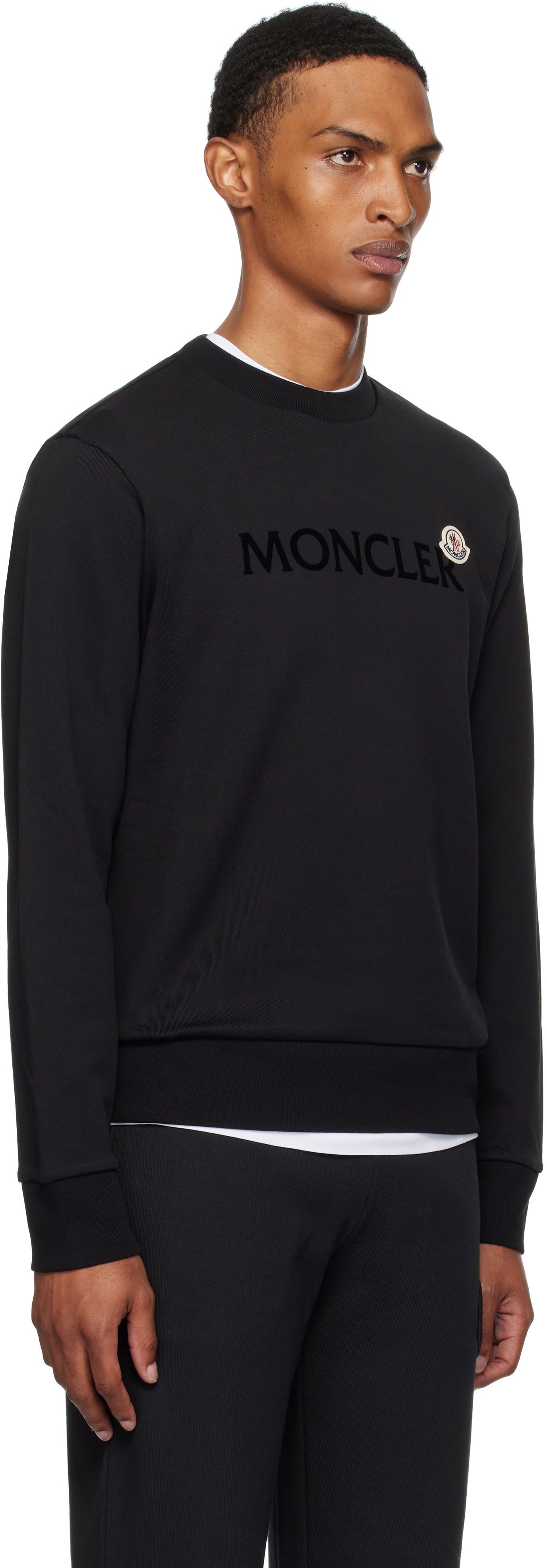 Pulover Moncler Logo Cotton Sweatshirt Črna | K20918G00040809KR, 1