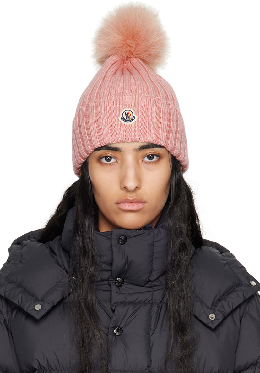 Beanie Moncler Pink Pom Pom Beanie Roza | J20933B00027M1131