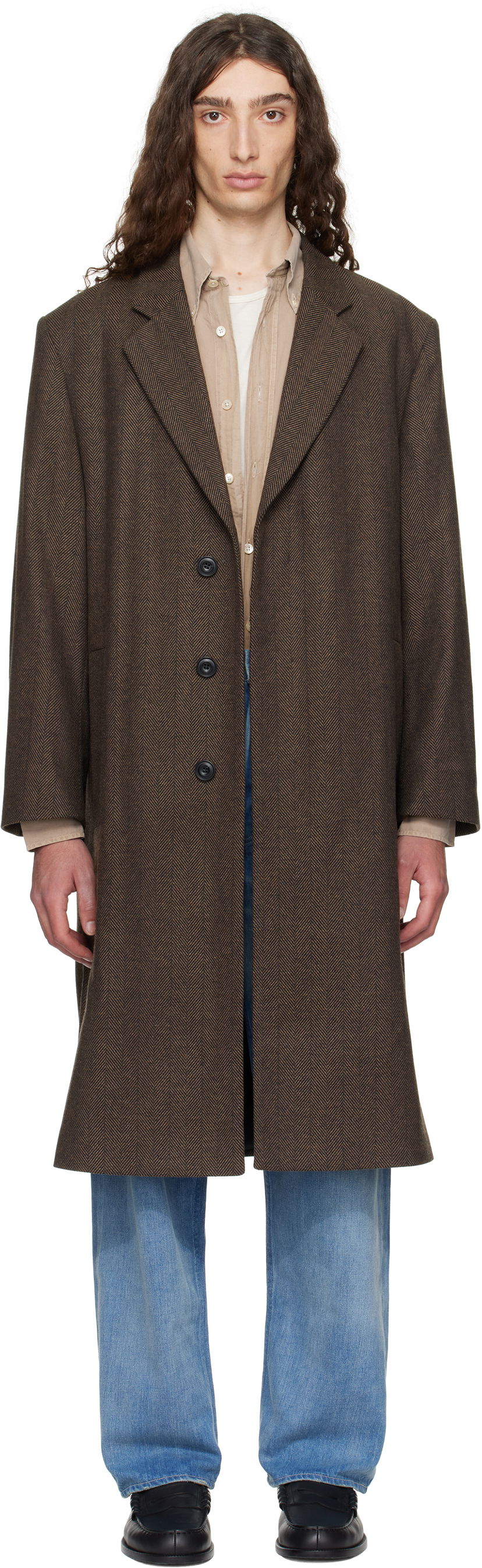 Plašči BOSS Hugo Regular Fit Concealed Closure Coat Rjava | 50542695