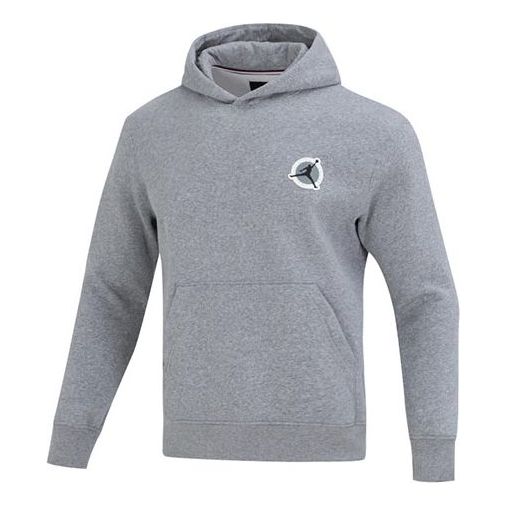 Pulover Jordan Logo Print Hoodie Siva | DV7593-091