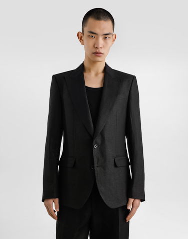 Jakna Dolce & Gabbana Dolce & Gabbana Single-Breasted Linen Jacket 54 Črna | G2QS6TFU4MCN0000, 3