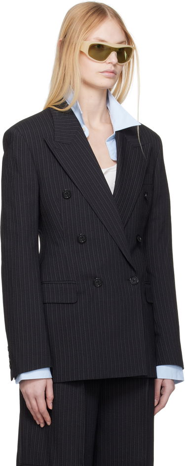 Jakna Acne Studios Acne Studios Double-Breasted Pinstripe Blazer Črna | AH0300-, 1