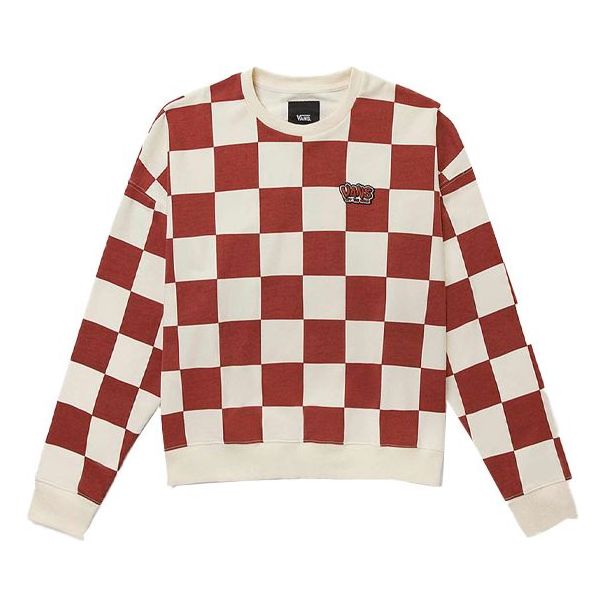 Pleteni pulover Vans Vans Grid Checkered Pullover Rdeča | VN0A5H98YTW