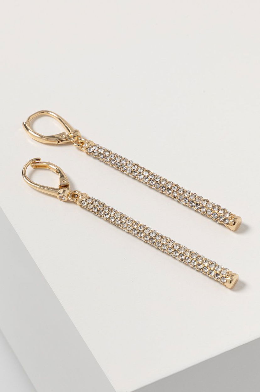 Uhani DKNY Crystal Linear Drop Earrings Kovinski | 60516493.887