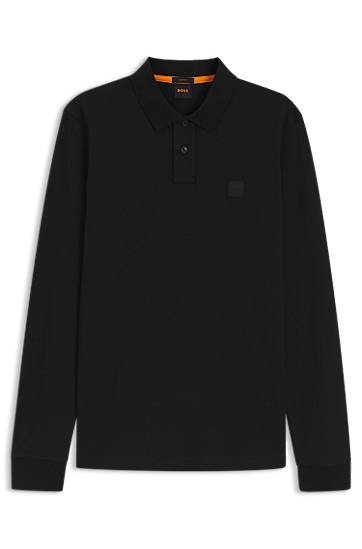 Polo majica BOSS Slim Fit Stretch Cotton Polo Shirt with Logo Patch Črna | 50507704