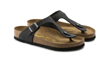 Superge in čevlji Birkenstock Gizeh Oiled Leather Black Regular Fit Črna | 845251, 4