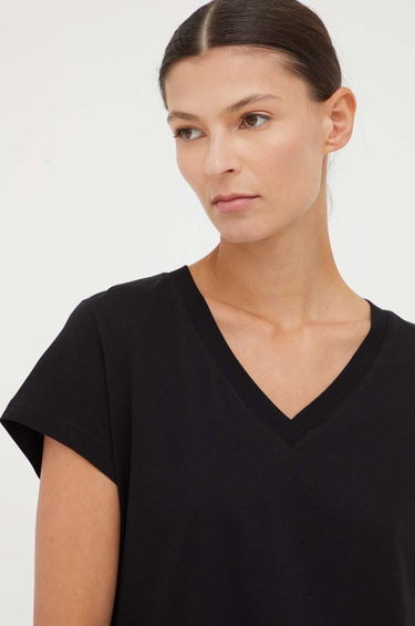 Majica Samsoe Samsoe Samsoe Samsoe SOLLY V-Neck T-Shirt Črna | F00012028, 2