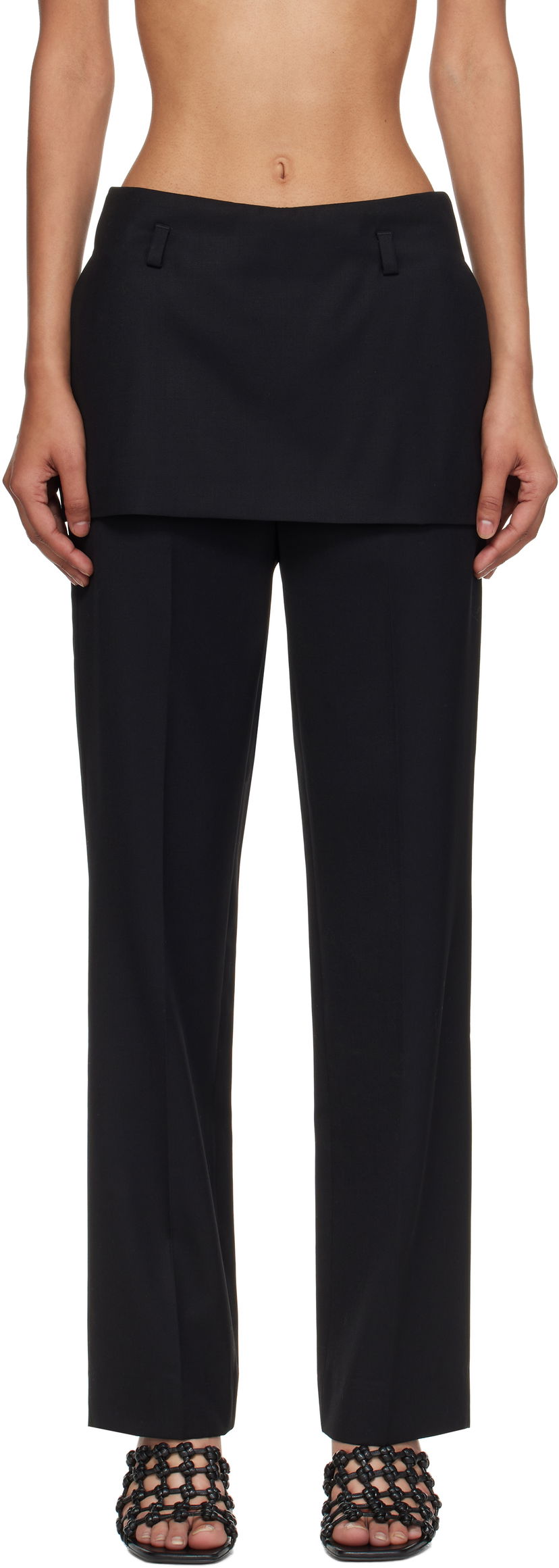 Hlače TOTEME TOTEME Skirt Trousers Črna | 253-WRB0284-FB0435