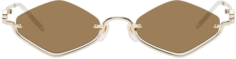 Sončna očala Gucci Gold Geometric Sunglasses Kovinski | GG1604S