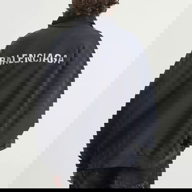 Pulover Balenciaga Logo Layered Collar Sweatshirt Mornarica | 850363-TTVJ2-1569, 3