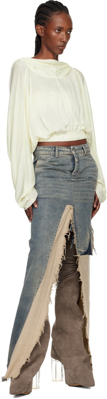 Pulover Rick Owens Concordians Cropped Tunic Hoodie Rumena | RO02E4262 JSW, 3