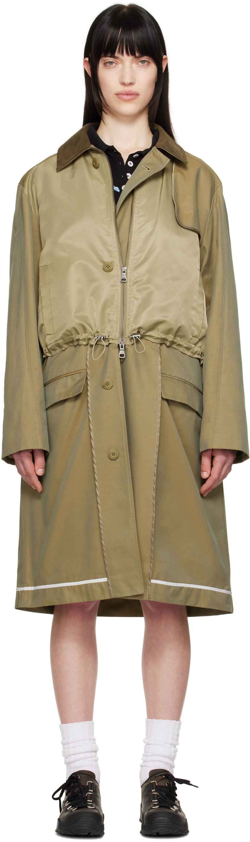 Trenčkot Andersson Bell Andersson Bell Bomber Mix Trench Coat Zelena | awa677m