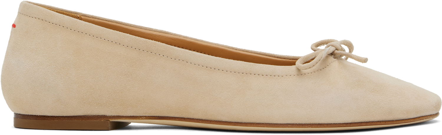 Oblačila Aeyde Aeyde Delfina Suede Ballerina Flats Bež | A11-FL-MNLR08FL17-SS25-957-017, 0