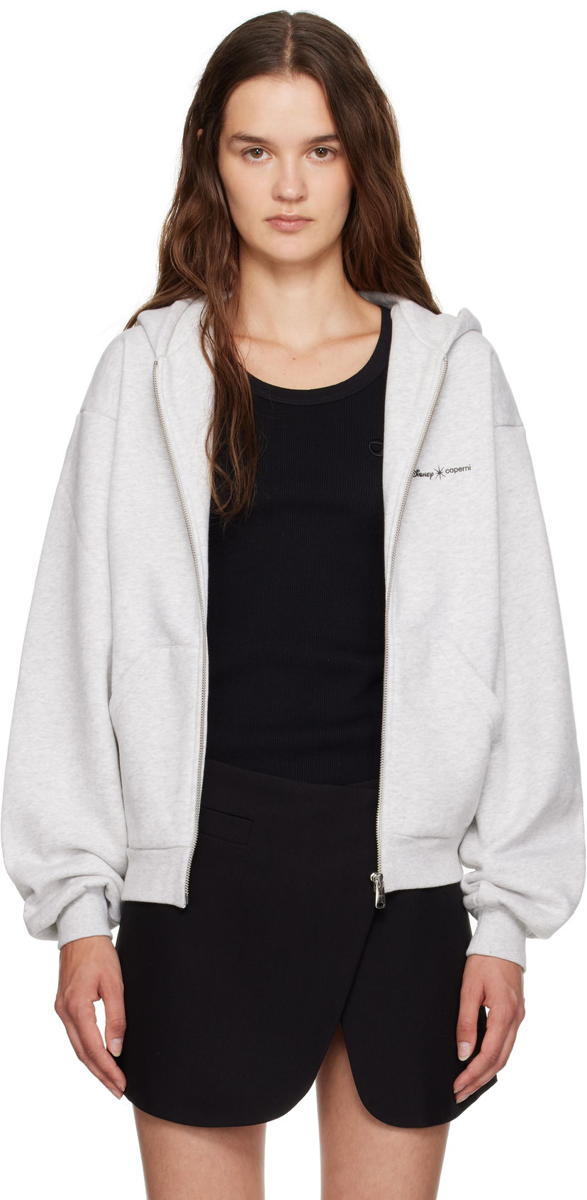 Pulover Coperni Disney Crown Zip Up Hoodie Siva | DJS163F5035