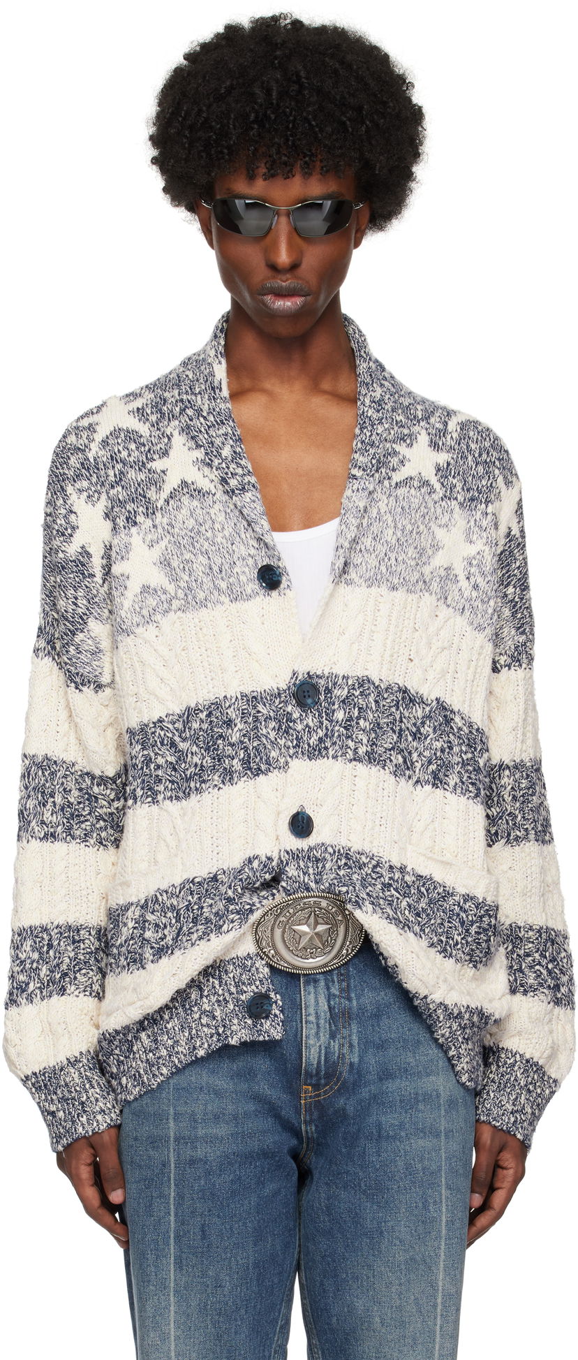 Pleteni pulover GUESS Cable Knit Cardigan Siva | M4BR01Z3GR0F0CG