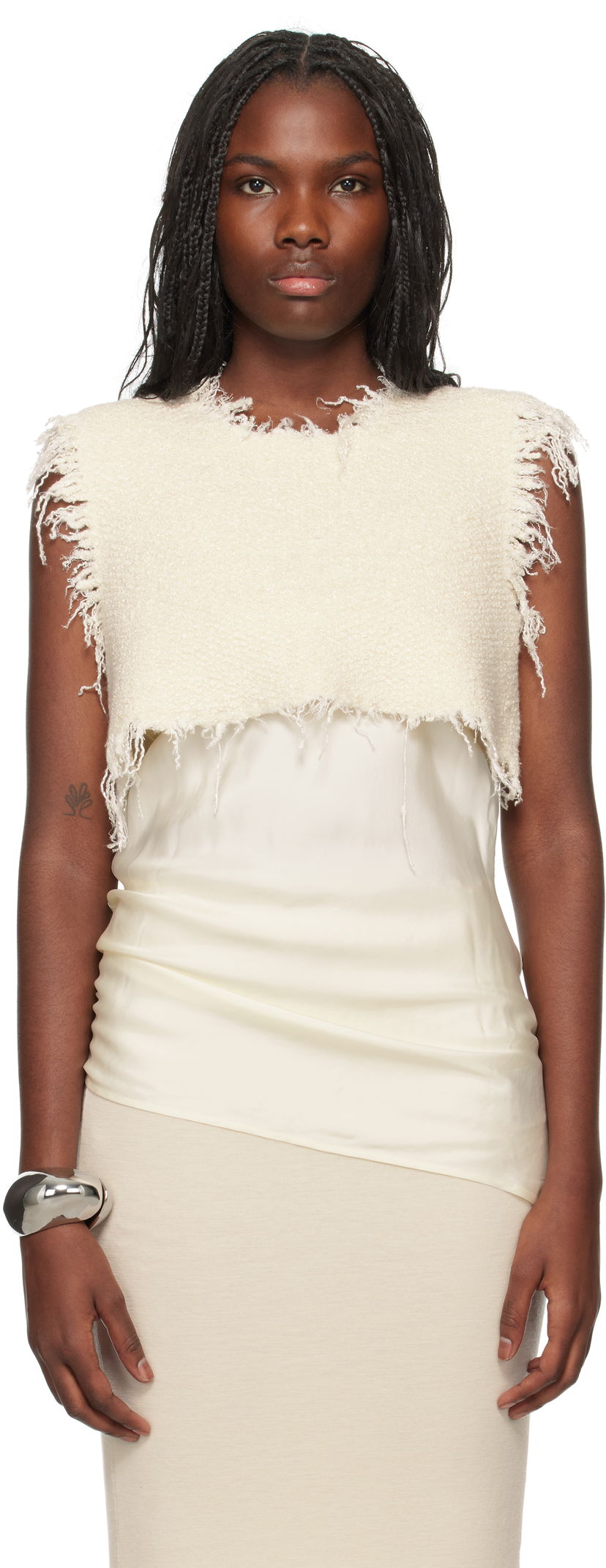 Majica brez rokavov Jil Sander Knit & Slit Tank Top & Camisole Set Bela | J03FV0113_JTN371
