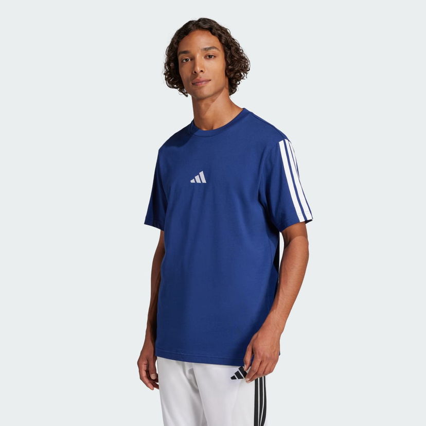 Majica adidas Performance 3-Stripes Single Jersey T-Shirt Modra | JW1950