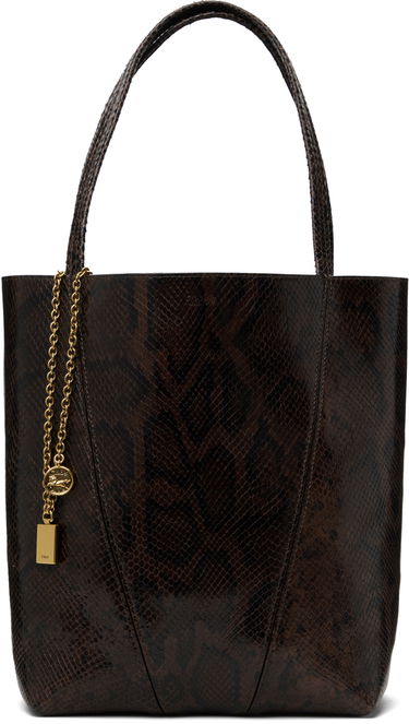 Tote bag CHLOÉ Chloé 'Spin' Snakeskin Tote Rjava | CH25US811P20, 0