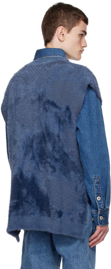 Pleteni pulover Feng Chen Wang Feng Chen Wang Landscape Painting Vest and Denim Jacket Set Modra | FUF16KT03, 2