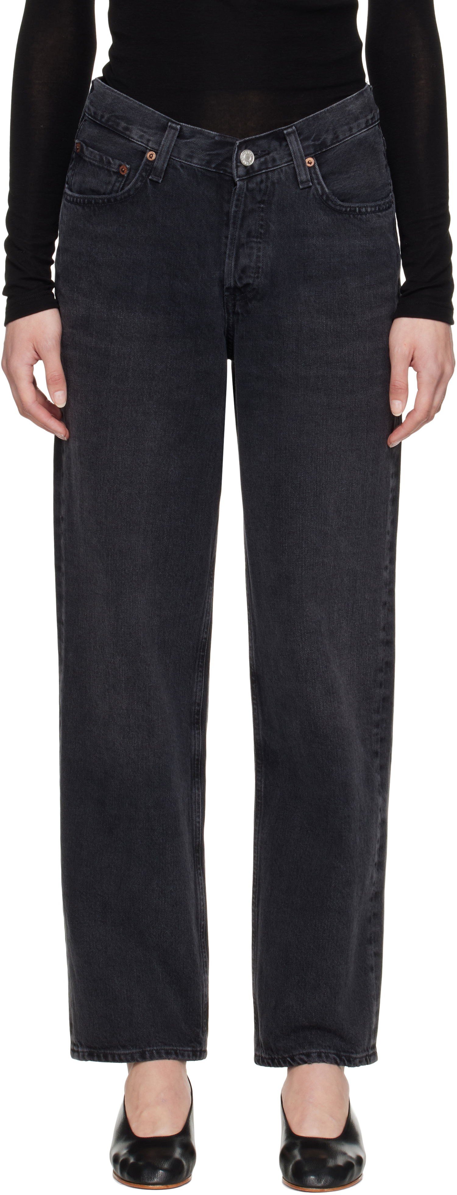 Kavbojke AGOLDE AGOLDE V-Waist Baggy Jeans Črna | A208-1157, 0