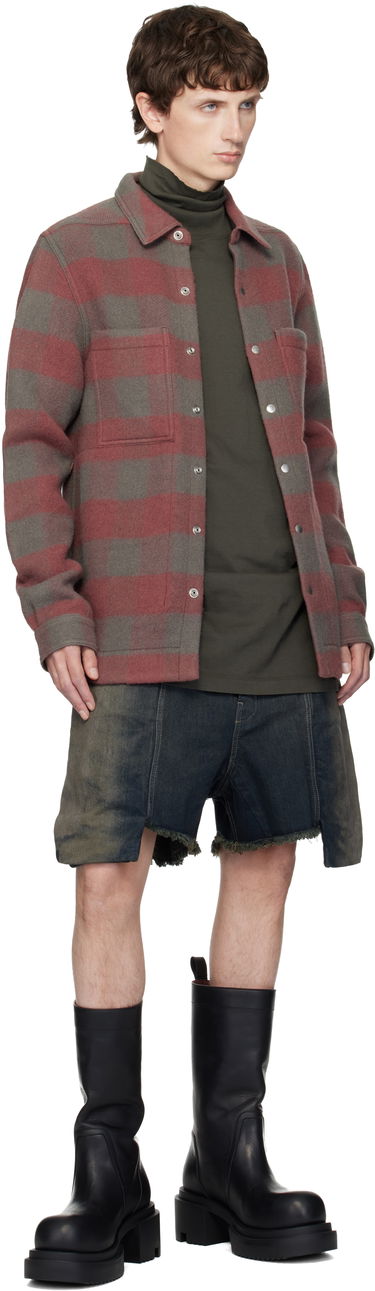 Srajce Rick Owens Concordians Checked Wool Shirt Večbarvna | RU02E1744 WJP, 3