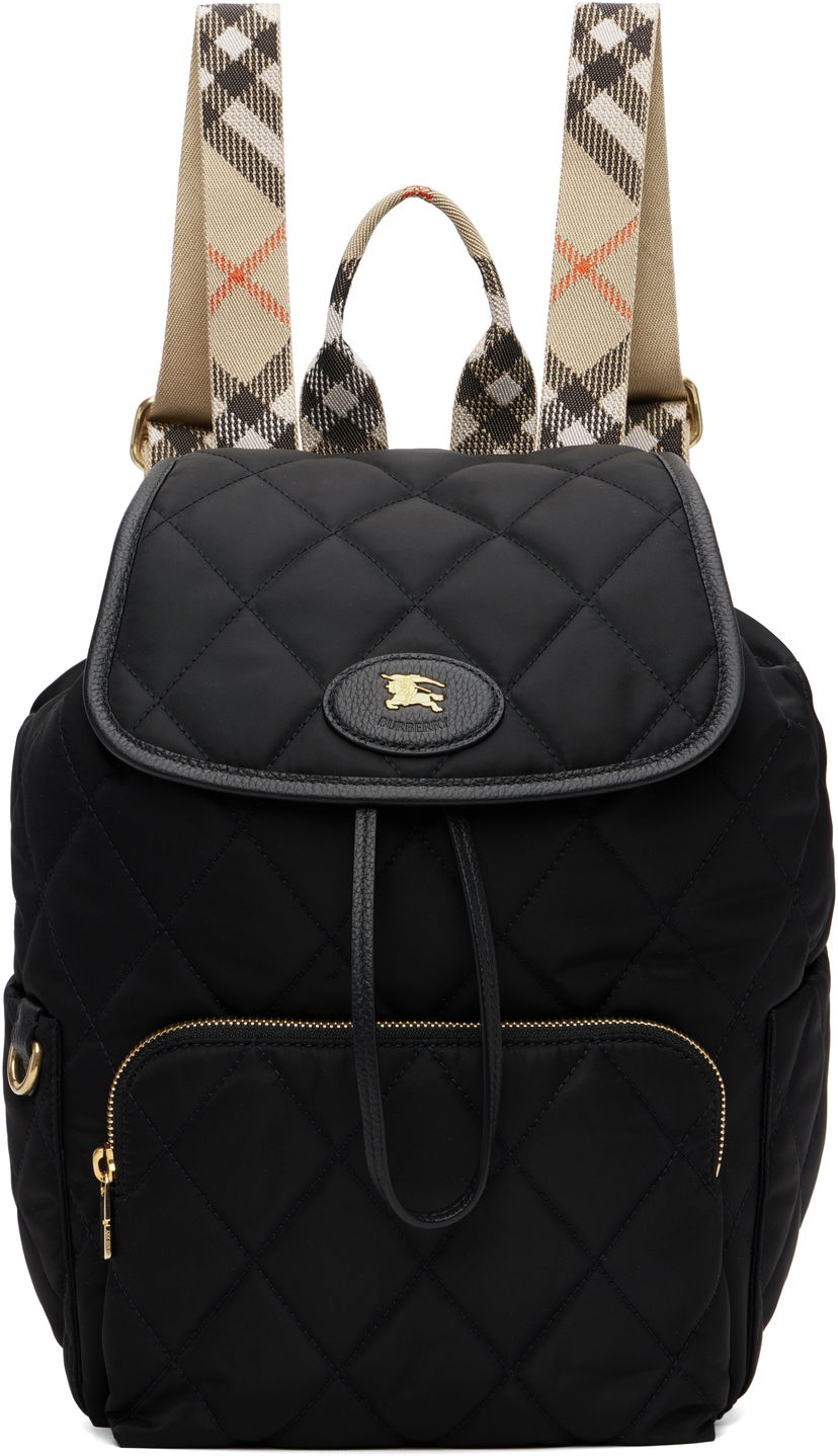 Nahrbtnik Burberry Burberry Horseshoe Quilted Backpack Črna | 8114394