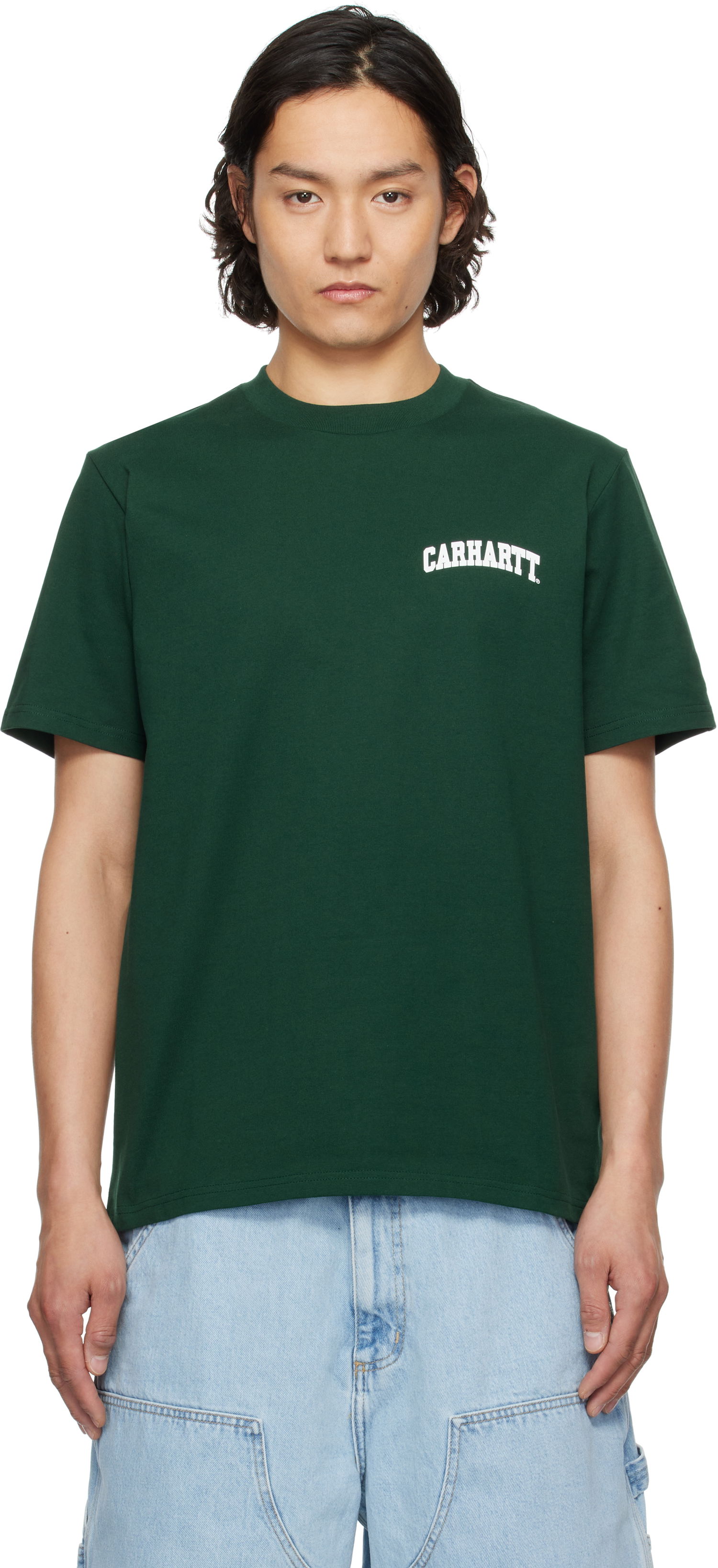 Majica Carhartt WIP Short Sleeve University Script T-Shirt Zelena | I034852, 0