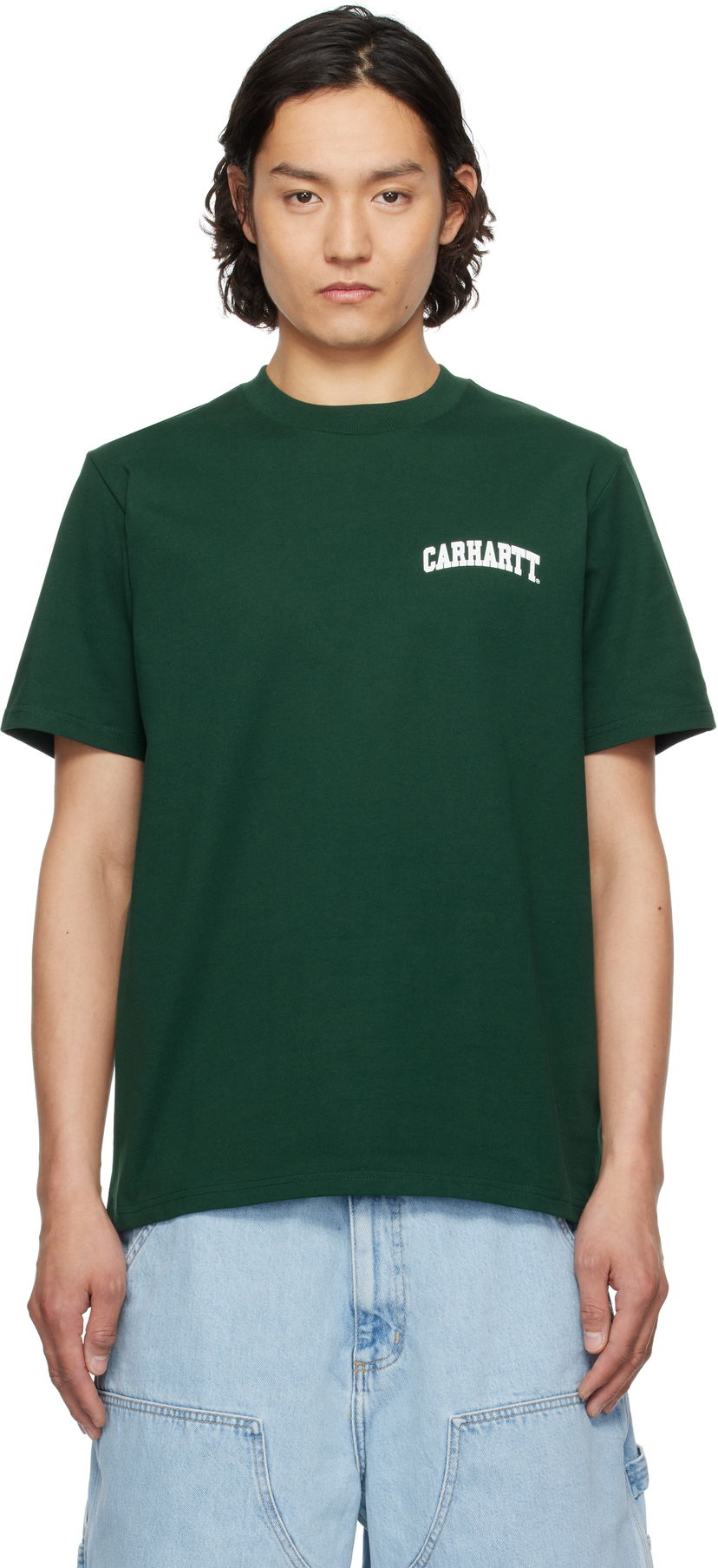 Majica Carhartt WIP Short Sleeve University Script T-Shirt Zelena | I034852