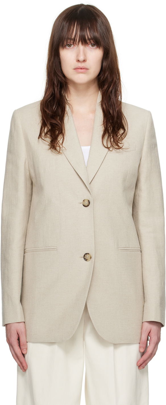 Jakna TOTEME Women's Tailored Single-Breasted Blazer Bež | 243-WRZ869-FB0196