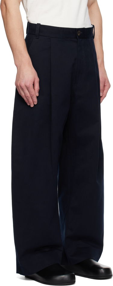 Hlače Studio Nicholson Studio Nicholson Pleated Wide-Leg Trousers Mornarica | SORTE SNM - 1248, 1