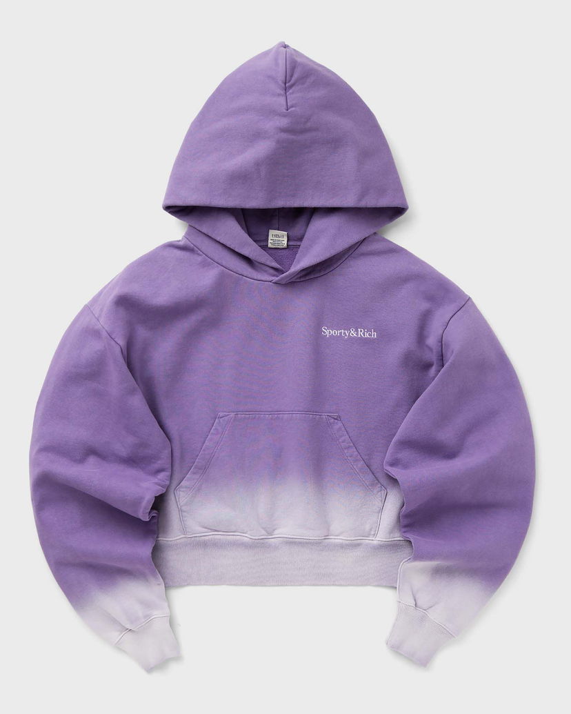 Pulover Sporty & Rich Dip Dye Cropped Hoodie With Logo Embroidery Lila | WS070S413SD