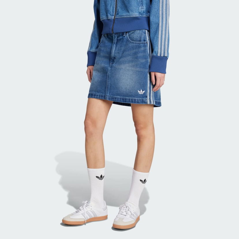 Krila adidas Performance Adicolor Denim Mini Skirt Modra | JW2649