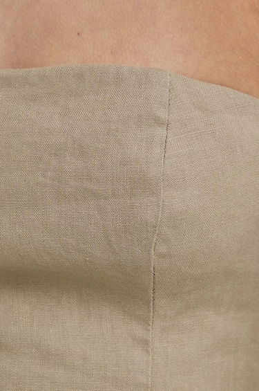 Majica brez rokavov Samsoe Samsoe Samsoe Samsoe SAELYNN Linen Bandeau Top Bež | F24100098, 5