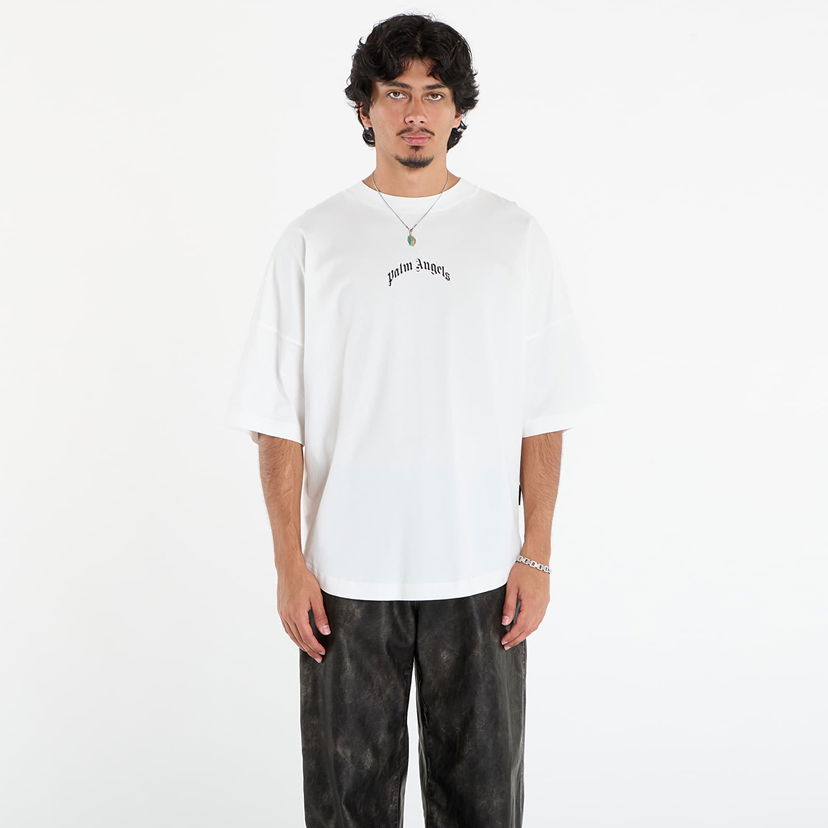 Majica Palm Angels Palm Angels Back Curved Logo Over Tee Bela | PMAA10BF25JER0010310