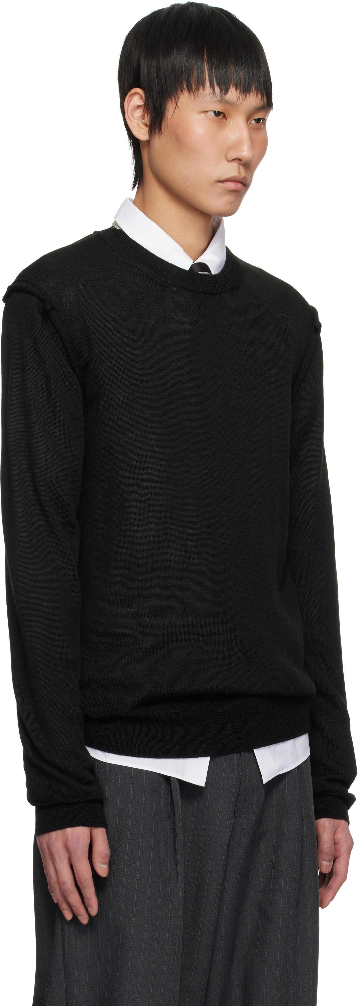 Pleteni pulover Comme des Garçons Crewneck Sweater Črna | DO-N007-051, 1
