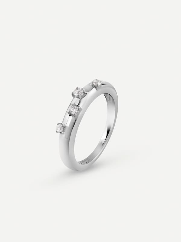 Prstan GUESS Silver Ring With Stones Kovinski | JSBR04542JW