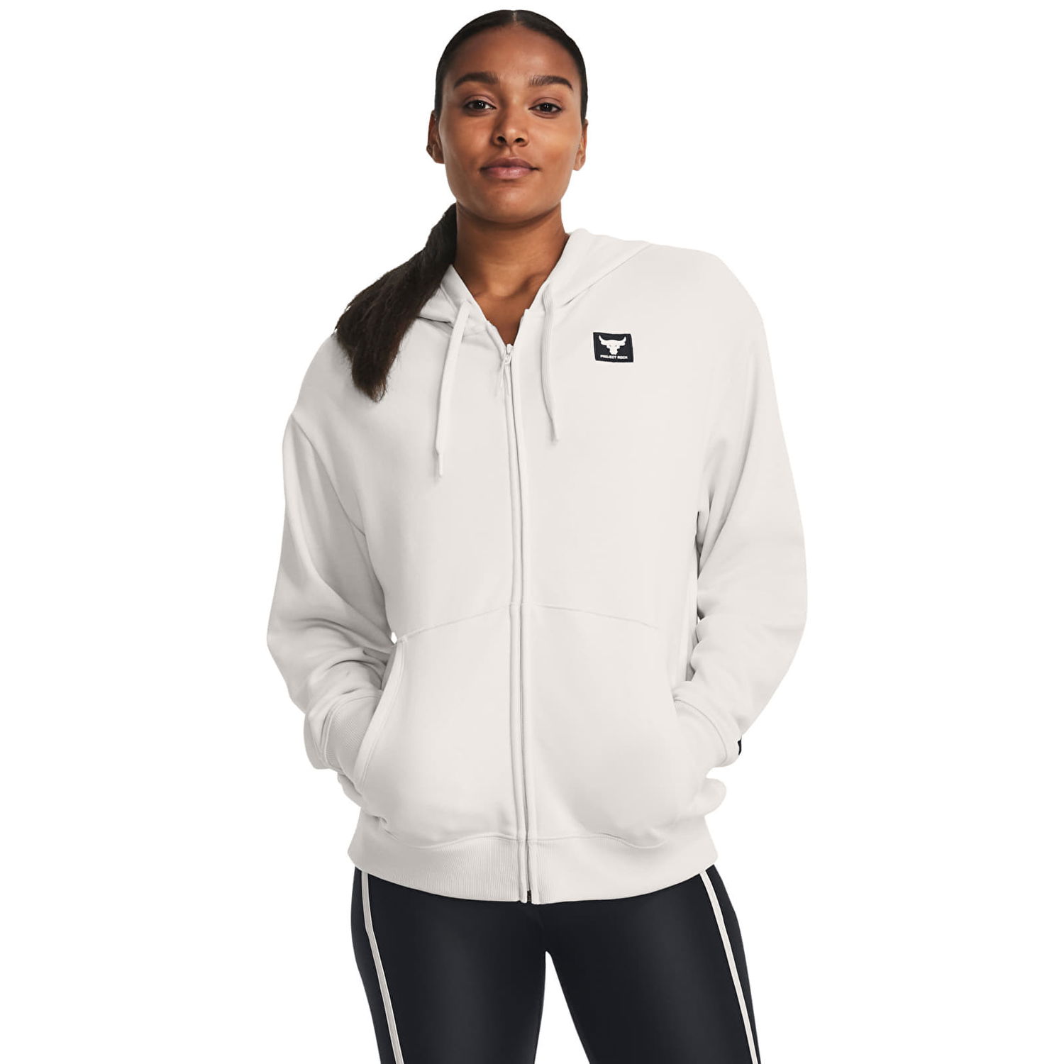 Pulover Under Armour Pjt Rck Hw Terry Fz Os White Clay Bela | 1382176-114, 0