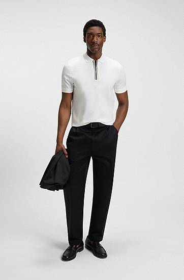 Polo majica BOSS Polo Shirt with Zip Placket Bela | 50543880, 1
