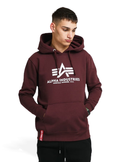 Pulover Alpha Industries Basic Hoody Bordo | 178312 21